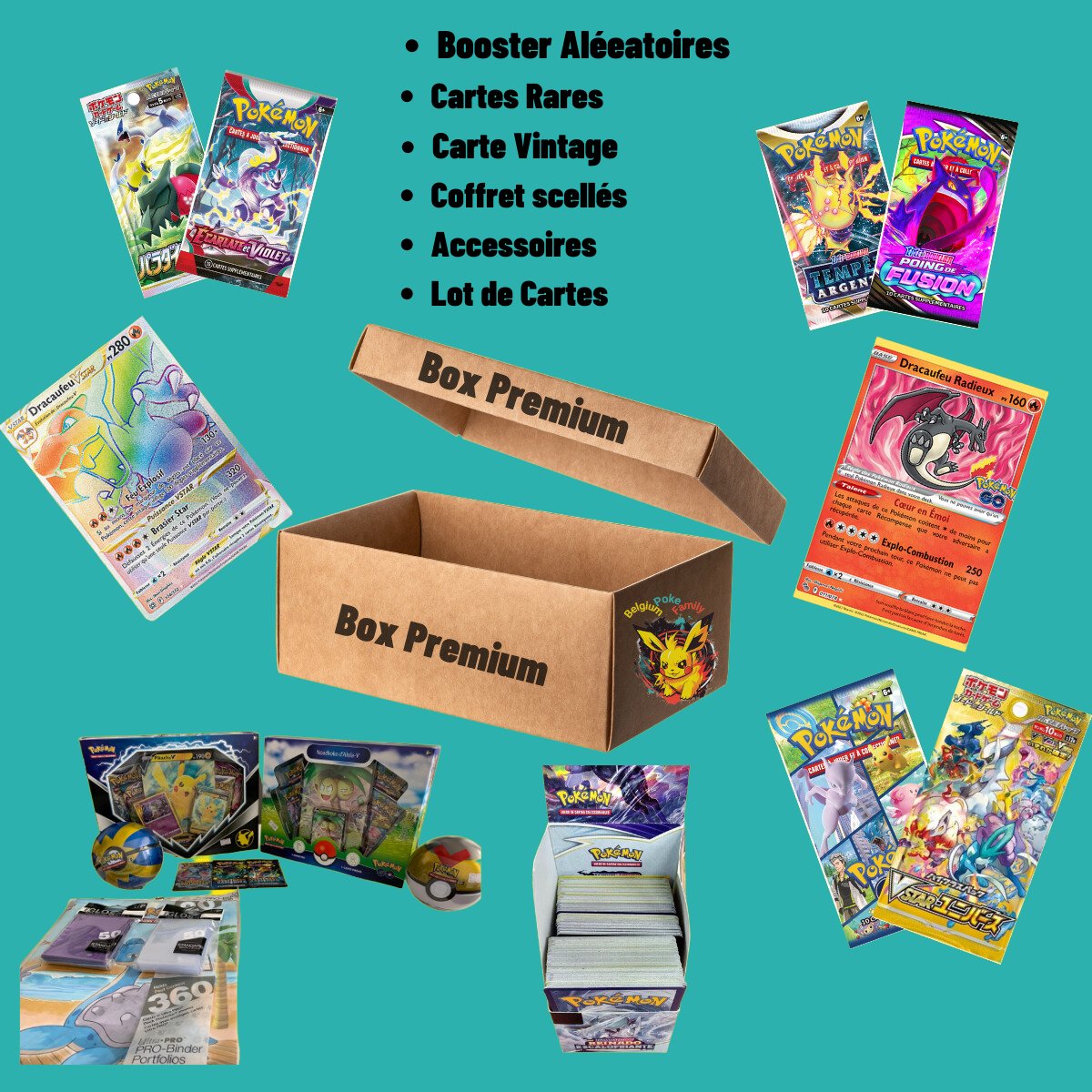 Box Premium : Box de Collectionneur Pokémon - Boosters Récents, Cartes Rares et Vintage