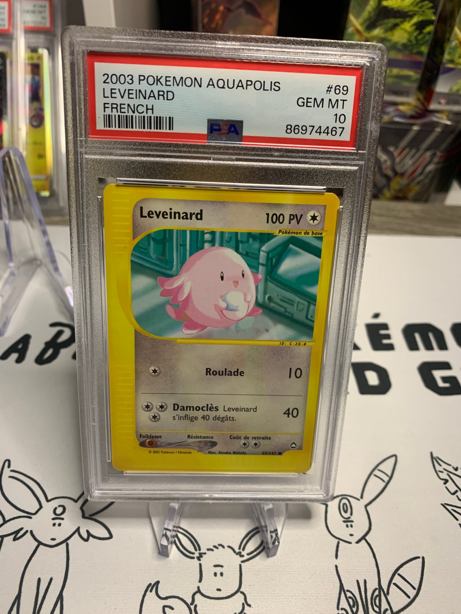 Leveinard 69/147 Rare PSA 10 Aquapolis en FR