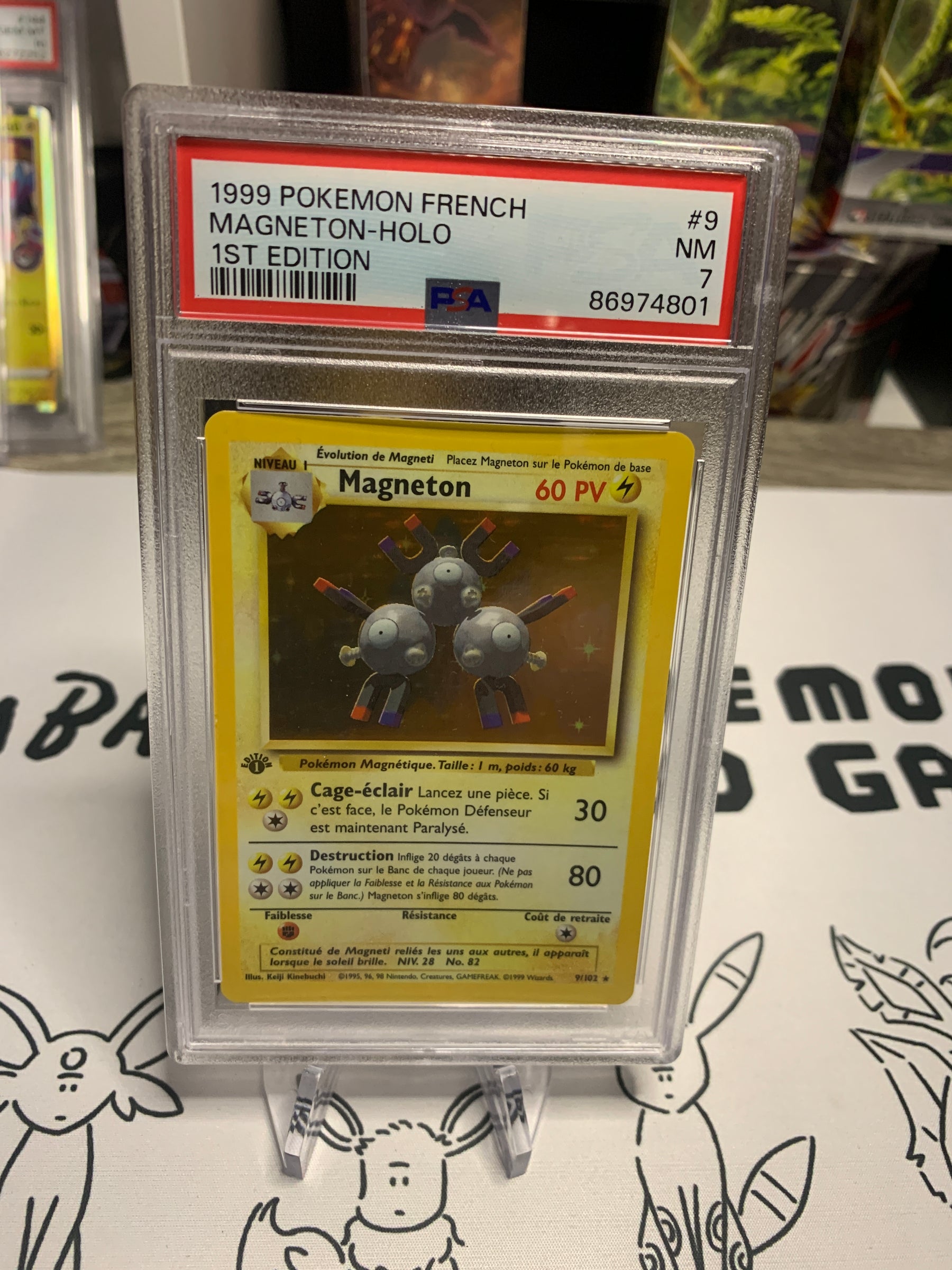 Magneton HOLO 9/102 PSA 7 Set de Base en FR