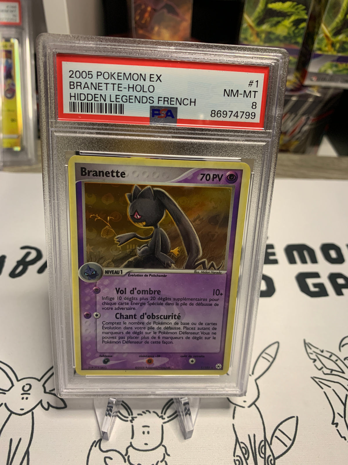 Branette HOLO 1/101 PSA 8 EX Légendes Oubliées en FR