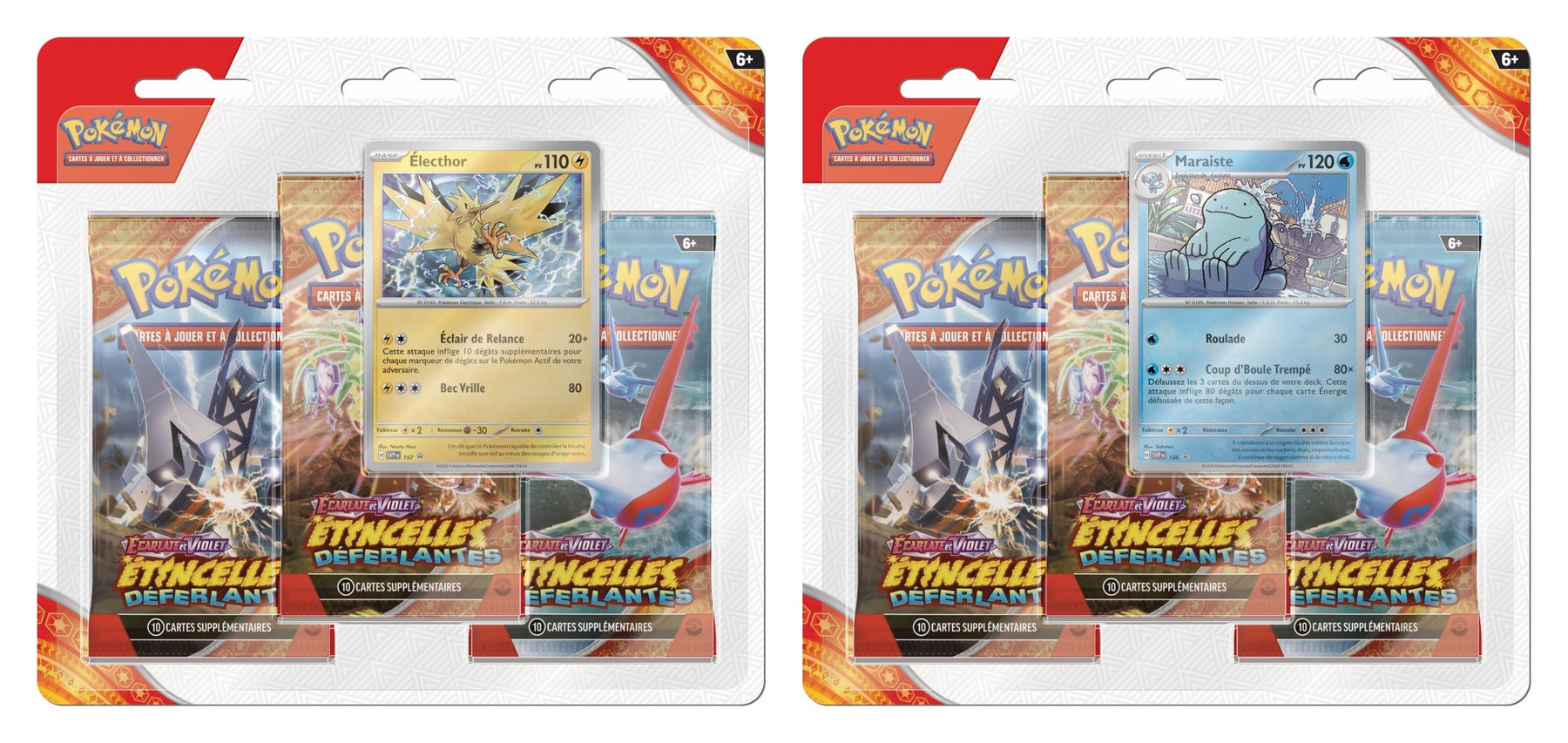 Pokémon JCC -  Tripack Etincelles Déferlantes - EV08 - Electhor/Maraiste - FR